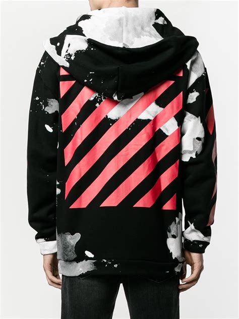 Off-White c/o Virgil Abloh Cotton Painted Print Hoodie in Black for Men ...