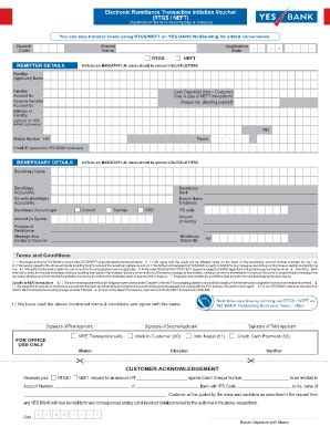 BANKNEFTFORMS: YES BANK NEFT RTGS FORM