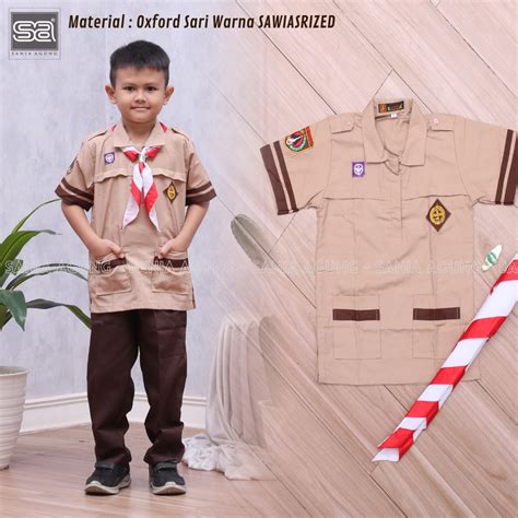 Jual Seragam Sekolah Baju Atasan Pramuka Siaga SD Lengan Pendek Putra ...