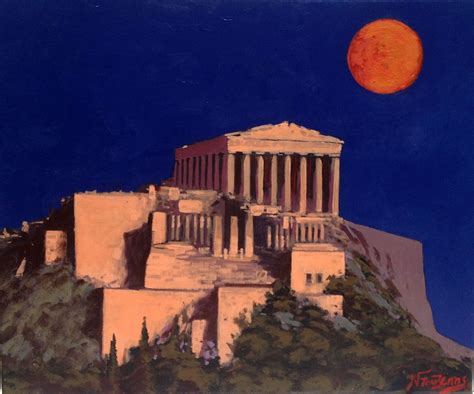 ACROPOLIS ATHENS 50X60 cm Painting by Babis Douzepis