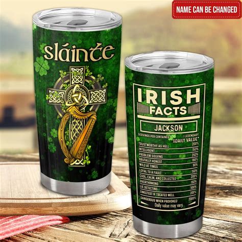 Irish Facts - Personalized Tumbler, St Patrick's Day Gifts - Customizeaf™