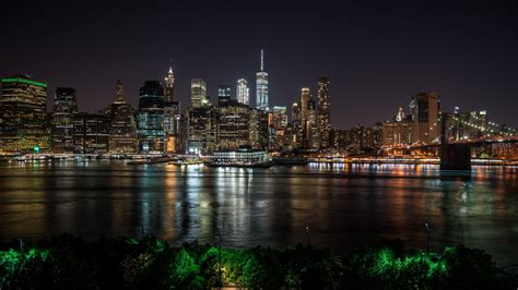 Wallpaper New York, USA, Nachtstadt, Panorama, Wolkenkratzer HD ...