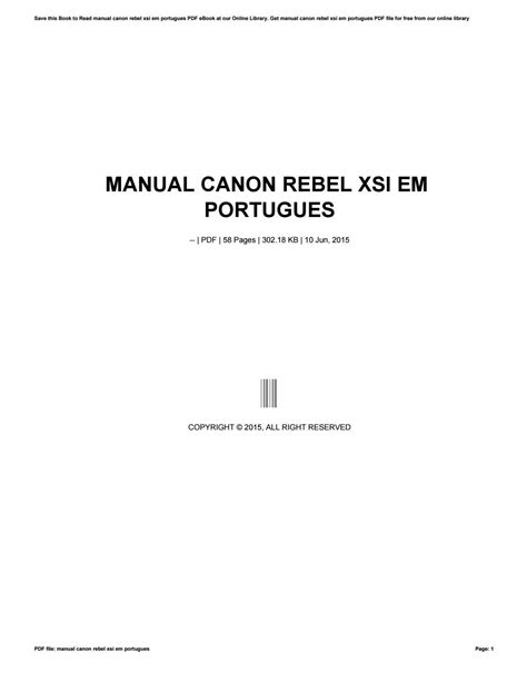 Manual canon rebel xsi em portugues by preseven23 - Issuu