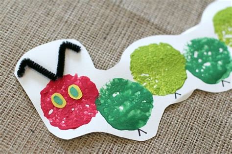 The Very Hungry Caterpillar Craft Using Sponge Painting - Buggy and Buddy