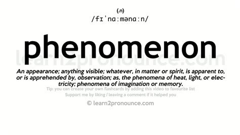 Pronunciation of Phenomenon | Definition of Phenomenon - YouTube