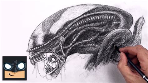 How To Draw an Alien | Xenomorph Sketch Tutorial (Step by Step) - YouTube