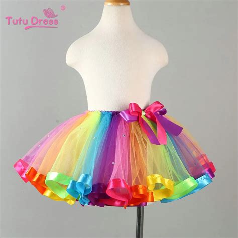 Rainbow Skirts Girl Clothing Summer Color Girls Clothes Colorful Kids ...