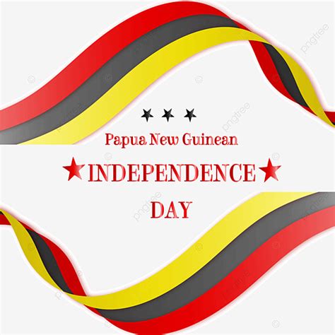 Papua New Guinea Independence Day Flag Colored Ribbon, Papua New Guinea ...