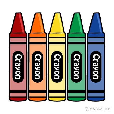 Five Crayons Clip Art Free PNG Image｜Illustoon