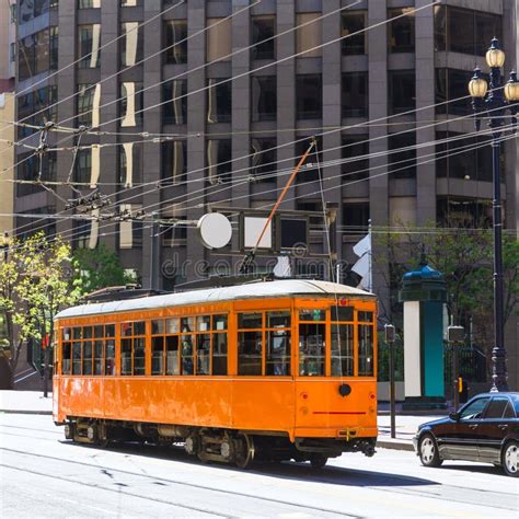 San Francisco Cable Car Tram in Market Street California Stock Photo ...