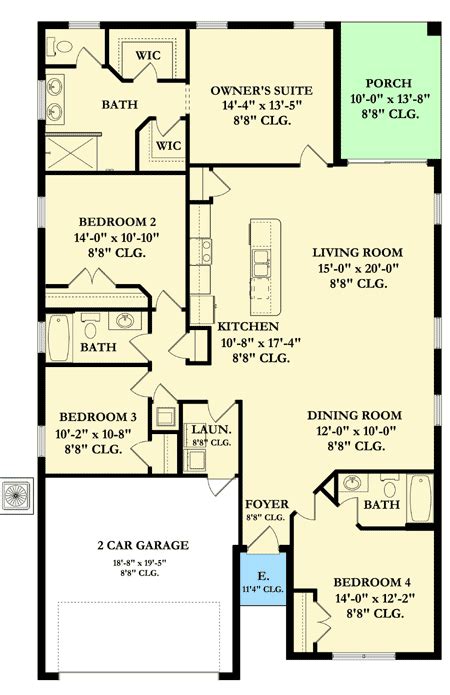 4 Bedroom House Plans Single Story - Euaquielela