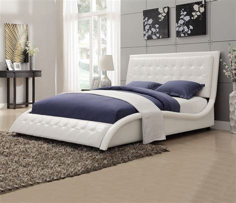 Tully White King Platform Upholstered Bed from Coaster (300372KE ...