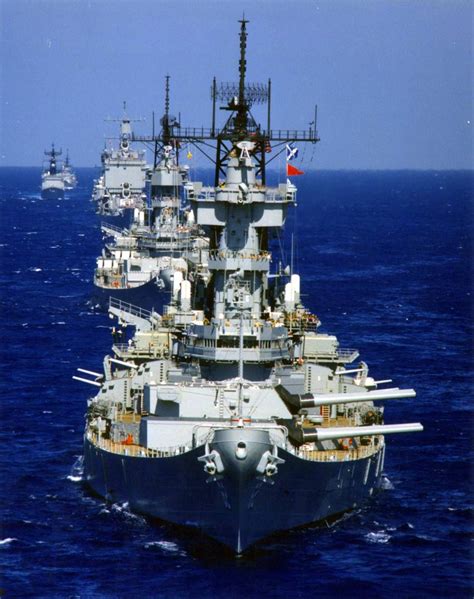 Anchors Aweigh! — Battle line: Battleship USS New Jersey BB-62 leads ...