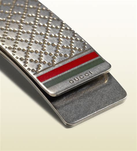 Gucci Money Clip in Sterling Silver with Diamante Pattern in Metallic ...