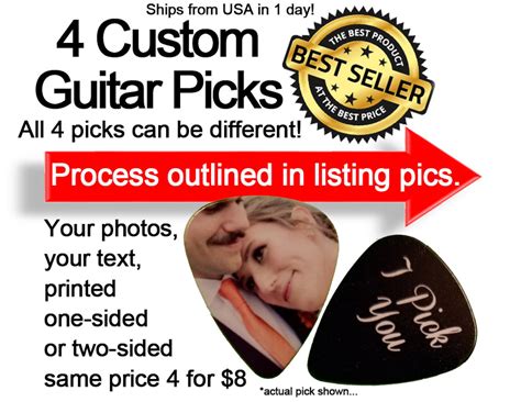 4 Custom Guitar Picks Custom Guitar Pick Custom Guitar - Etsy