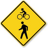 Bicycle With Pedestrian Graphic Share The Path Sign, SKU: K2-0085