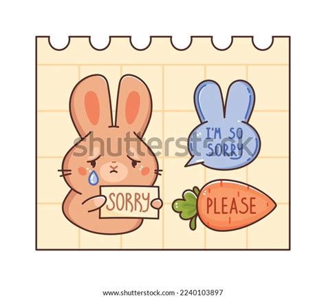 Little Set Sticker Sad Bunny Dialogue Stock Vector (Royalty Free ...