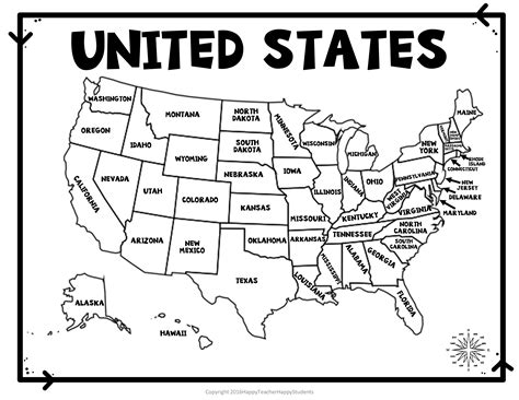 Us States Empty Map Quiz