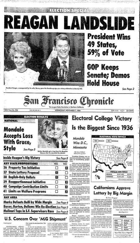 Chronicle Covers: Ronald Reagan’s resounding re-election victory - San ...