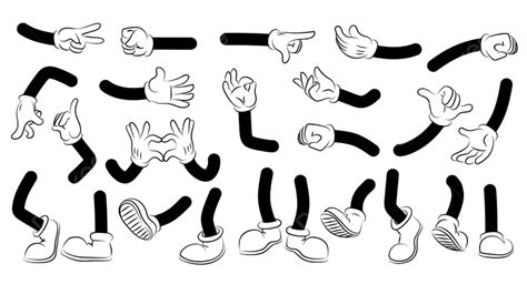 Arm Legs Vector Hd Images, Cartoon Arms And Legs, Gesture, Arm, Black ...