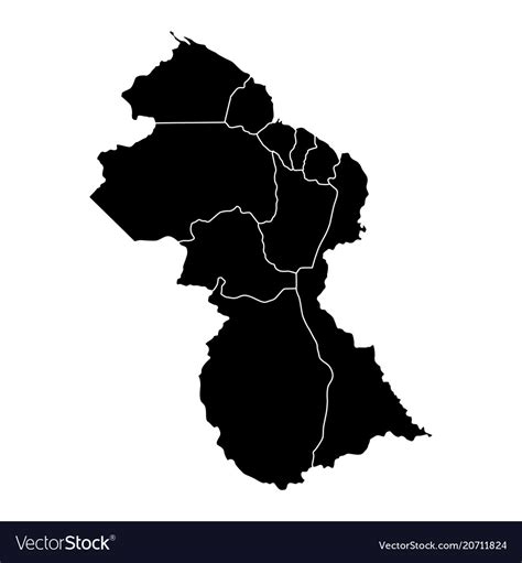 Political map of guyana Royalty Free Vector Image