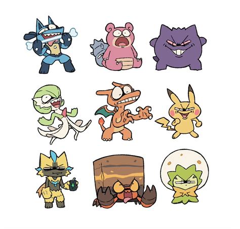 Pokémon making funny faces :D, art by @sqshiijelly : r/PokemonUnite