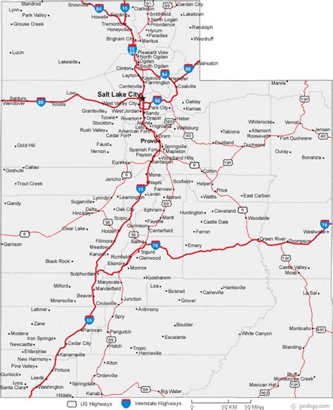 Map of Utah Cities - Utah Road Map