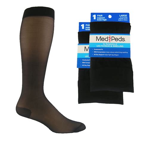 MediPeds Women's Compression Sheer Support Knee High Socks - 2 Pr