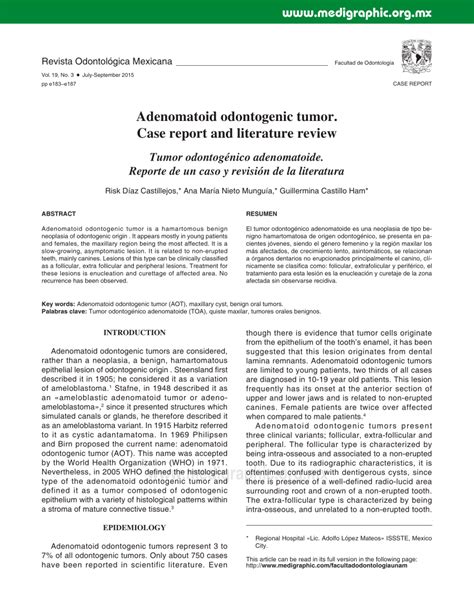 (PDF) Adenomatoid odontogenic tumor. Case report and literature review