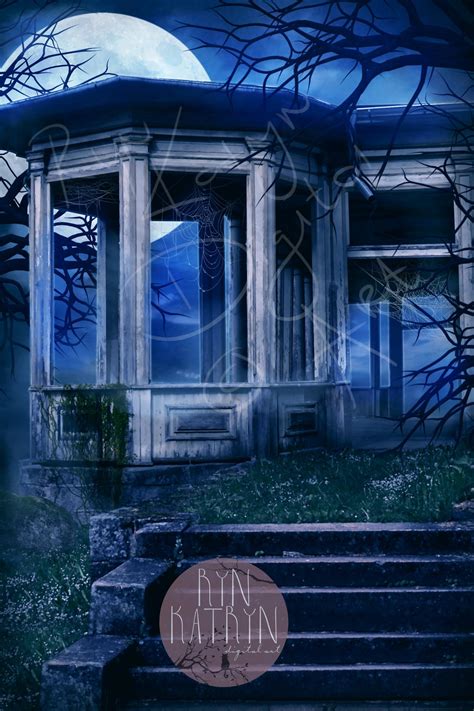 Spooky Mansion Premade Background - Etsy