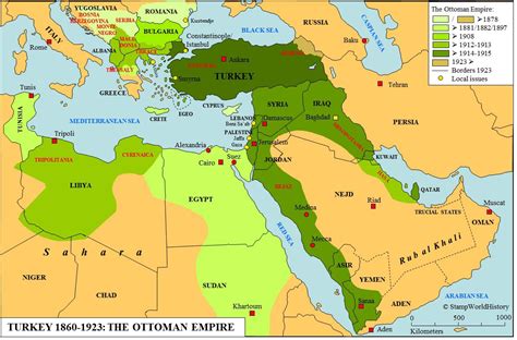 Map of land losses of Ottoman Empire since 1860 in today's borders. : r ...