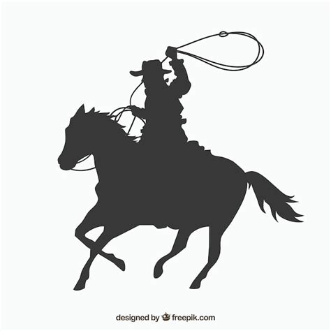 Cowboy Horse Silhouette Vector - All About Cow Photos