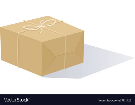 Simple cartoon wrapped package Royalty Free Vector Image