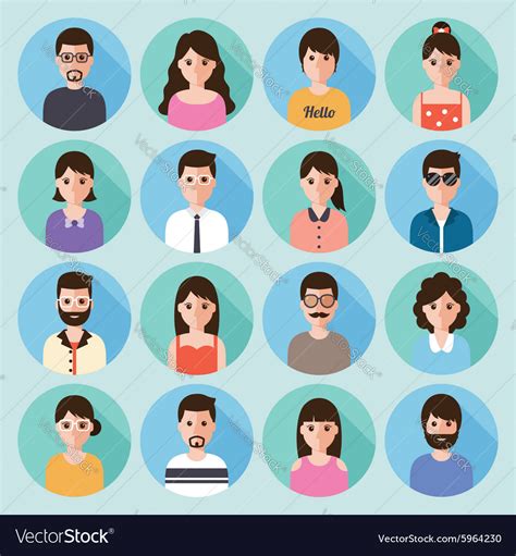 People flat design icon set Royalty Free Vector Image