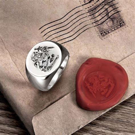 Personalized Wax Seal Family Signet Ring Family Gifts