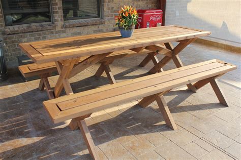 Sleek Picnic Table With Detached Benches : 6 Steps (with Pictures ...