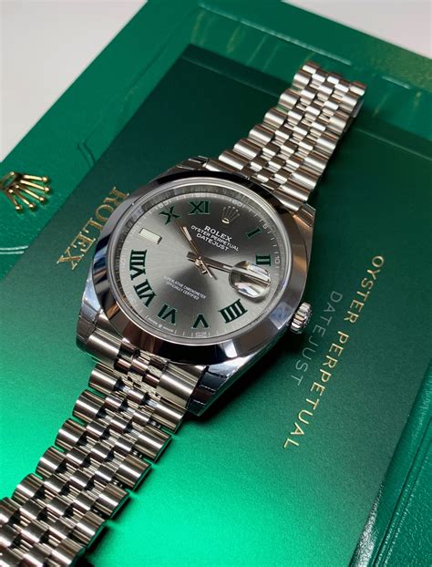 ROLEX DATEJUST 41MM CASE WIMBLEDON DIAL MODEL 126300 - Carr Watches