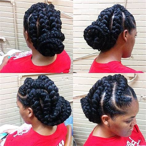 Goddess Braids Updo Hairstyles For Black Women