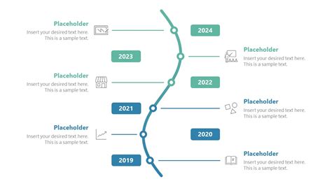 Curved Vertical Timeline Design for PowerPoint - SlideModel