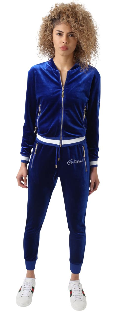 Women's Striped Royal Blue Vélvét - Full Tracksuit – El Vélvét