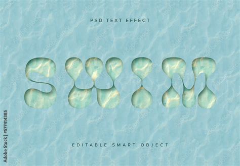 Water Texture Text Effect Mockup Stock Template | Adobe Stock