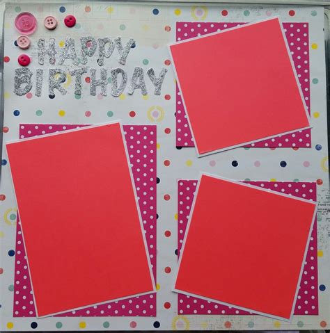 Happy Birthday Scrapbooking premade layout 12x12 premade pages and ...