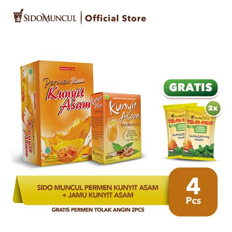 Jual Sido Muncul Permen Kunyit Asam + Jamu Kunyit Asam FREE Permen TA ...