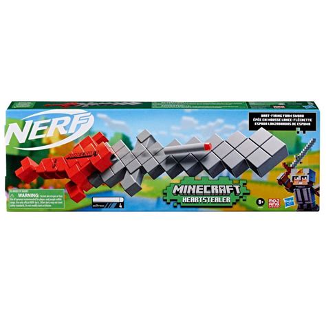 Nerf Minecraft Heartstealer Sword, 4 Nerf Elite Foam Darts, Foam Blade ...