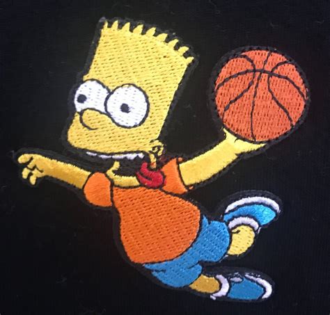 THE SIMPSONS Bart Simpson Basketball Slam Dunk T-Shir… - Gem