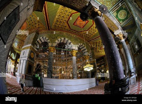 View of the interior of the Dome of the Rock on the Temple Mount in the ...