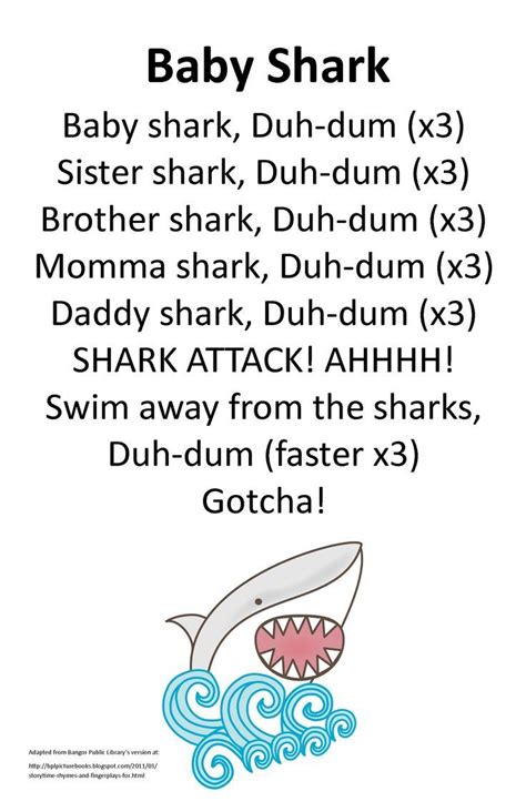 Itty Bitty Rhyme: Baby Shark - Use thumb and pointer finger for ...