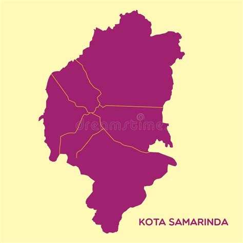 Map of Kota Samarinda. Vector Illustration Decorative Design Stock ...