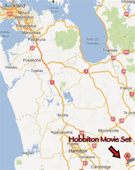 New Zealand Map Hobbiton