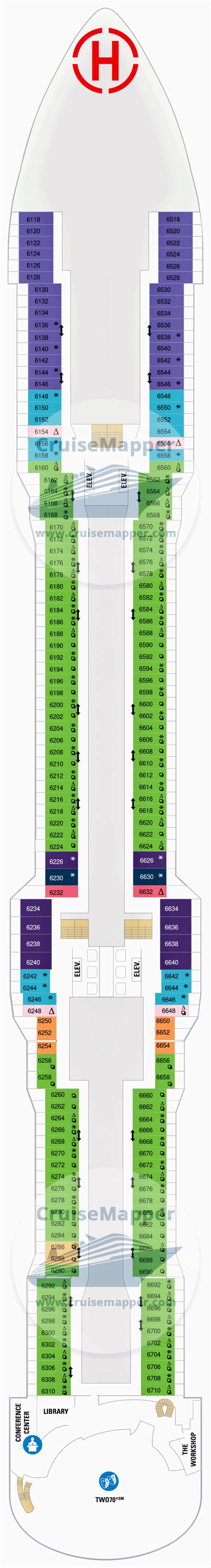 Odyssey Of The Seas deck 6 plan | CruiseMapper